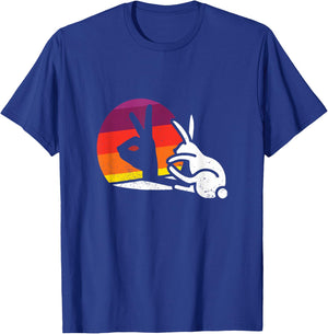 Rabbit Hand Bunny Shadow Puppet Vintage Retro Bunny Figure T-Shirt - T-Shirt | Royal