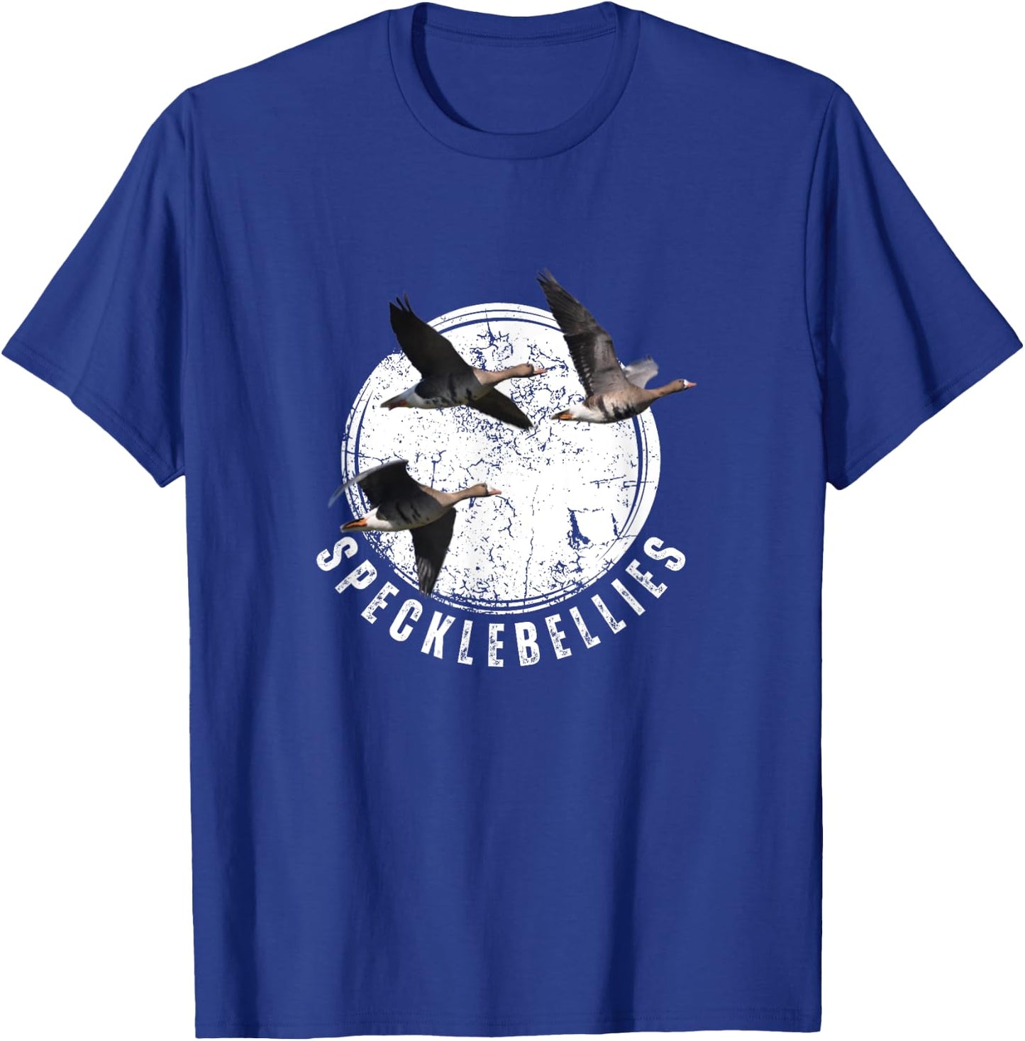Goose Hunting Specklebellies Bar Belly Goose T-Shirt - T-Shirt | Royal