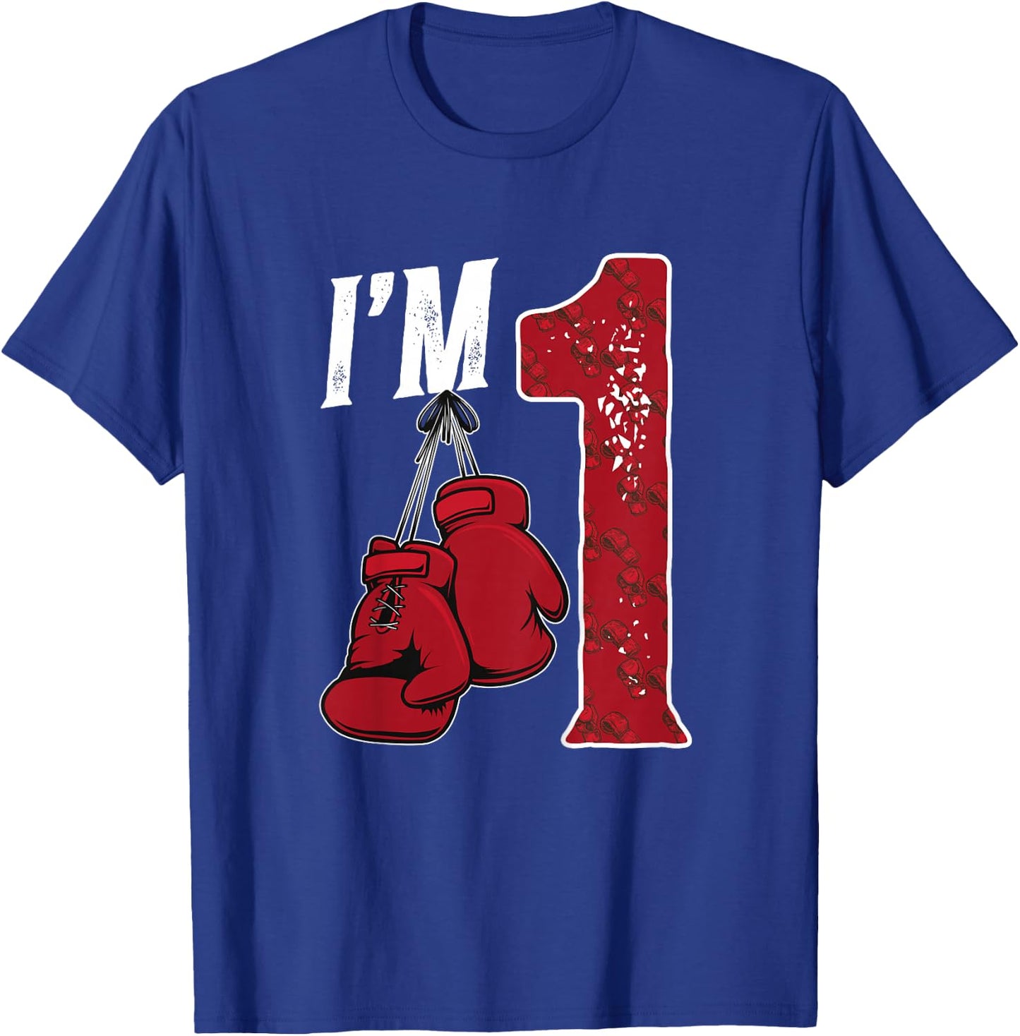 Kids 1st Birthday Boxing Boy One Year Old Boxer T-Shirt - T-Shirt | Royal