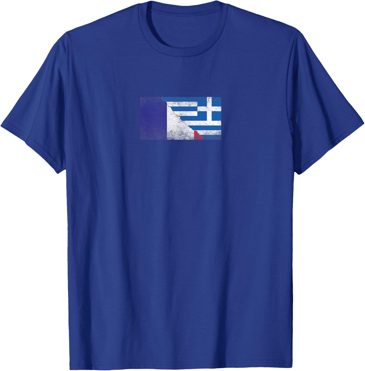 Flags France and Greece – French Greek , Black, S T-Shirt - T-Shirt | Royal