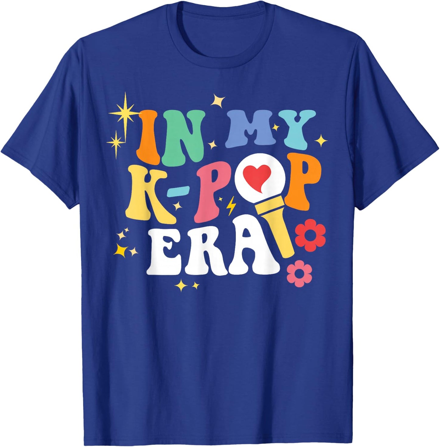 in My K-Pop Era Groovy Retro Style Lightstick Design Hallyu T-Shirt - T-Shirt | Royal