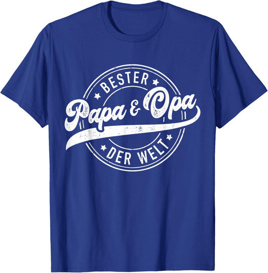 Bester Papa und Opa zum Vatertag, Geburtstag und Weihnachten T-Shirt - T-Shirt | Royal