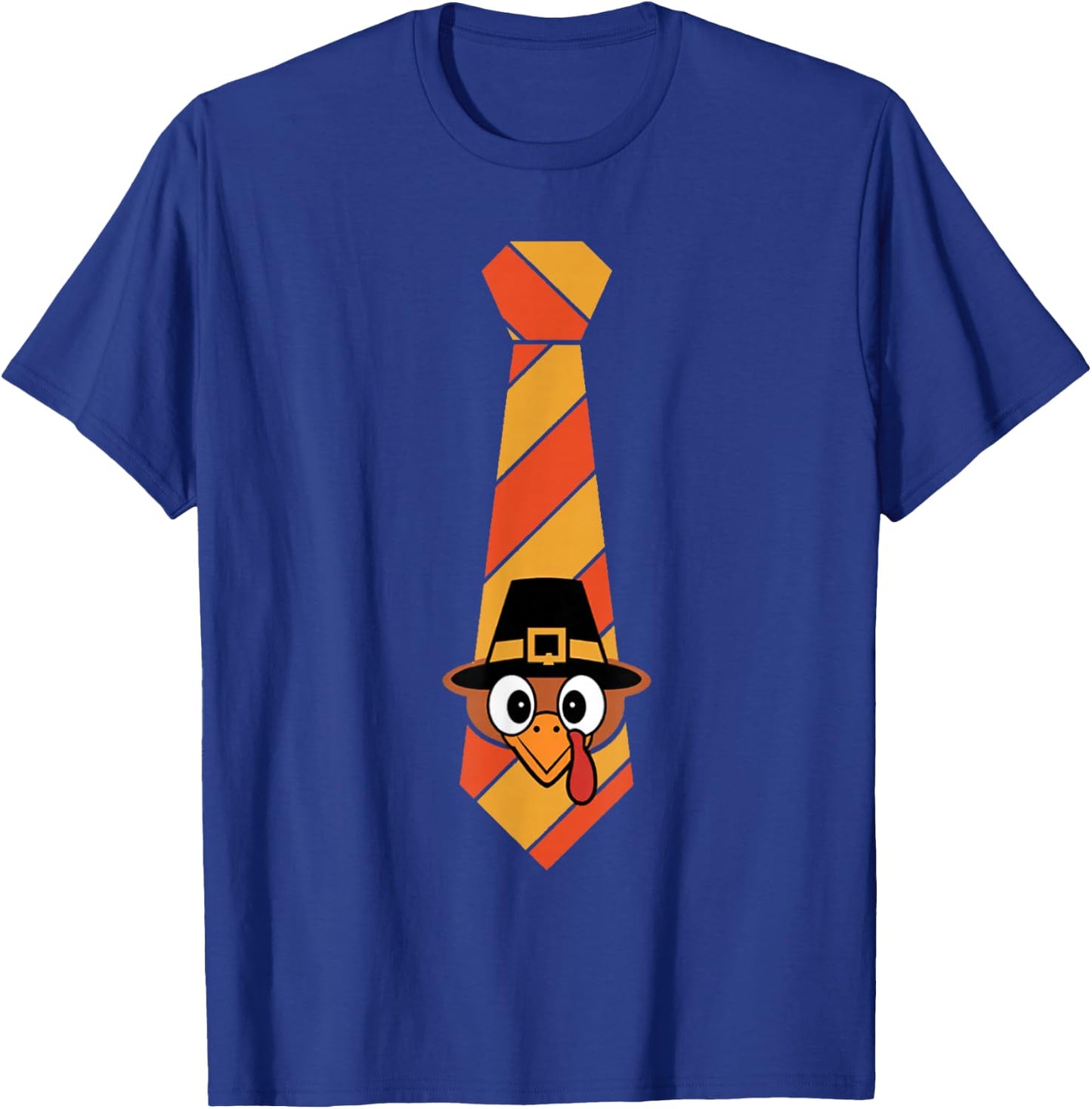 Funny Thanksgiving Tie With Turkey For Family Dinner T-Shirt - T-Shirt | Royal