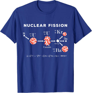 Nuclear fission calculation uranium 235 physics equation T-Shirt - T-Shirt | Royal