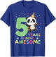 Panda 5th Birthday For Kids Five Year Old Panda T-Shirt - T-Shirt | Royal