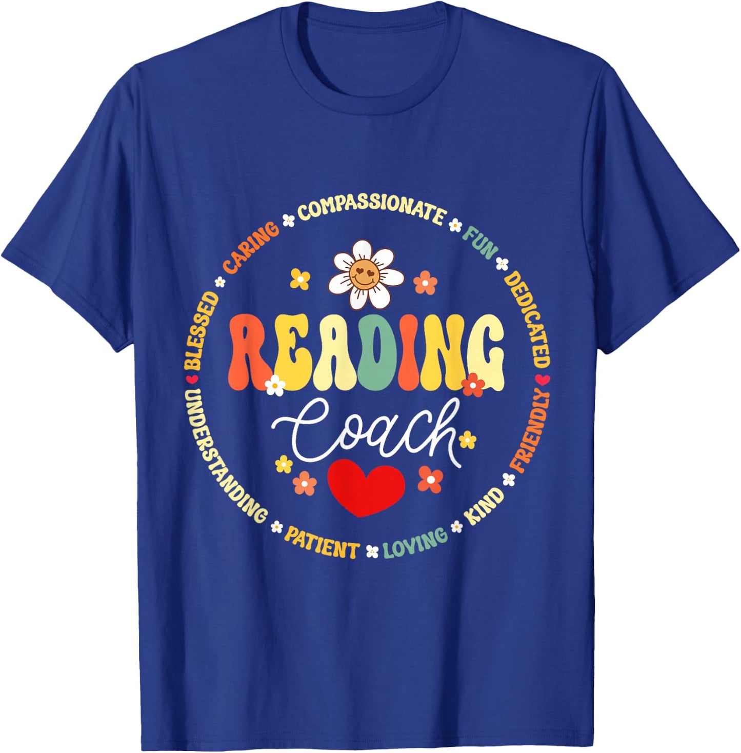 Reading Coach Teacher Interventionist Specialist Literacy T-Shirt - T-Shirt | Royal