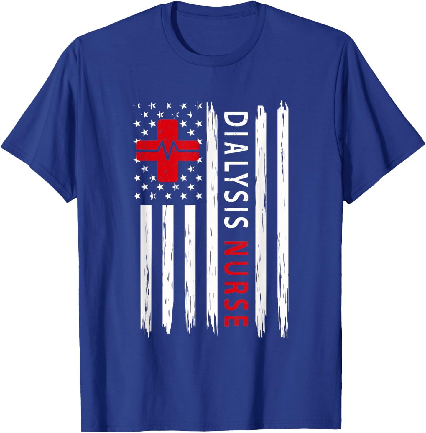 Dialysis Nurse Patriotic Nurses Gifts USA Flag T-Shirt - T-Shirt | Royal