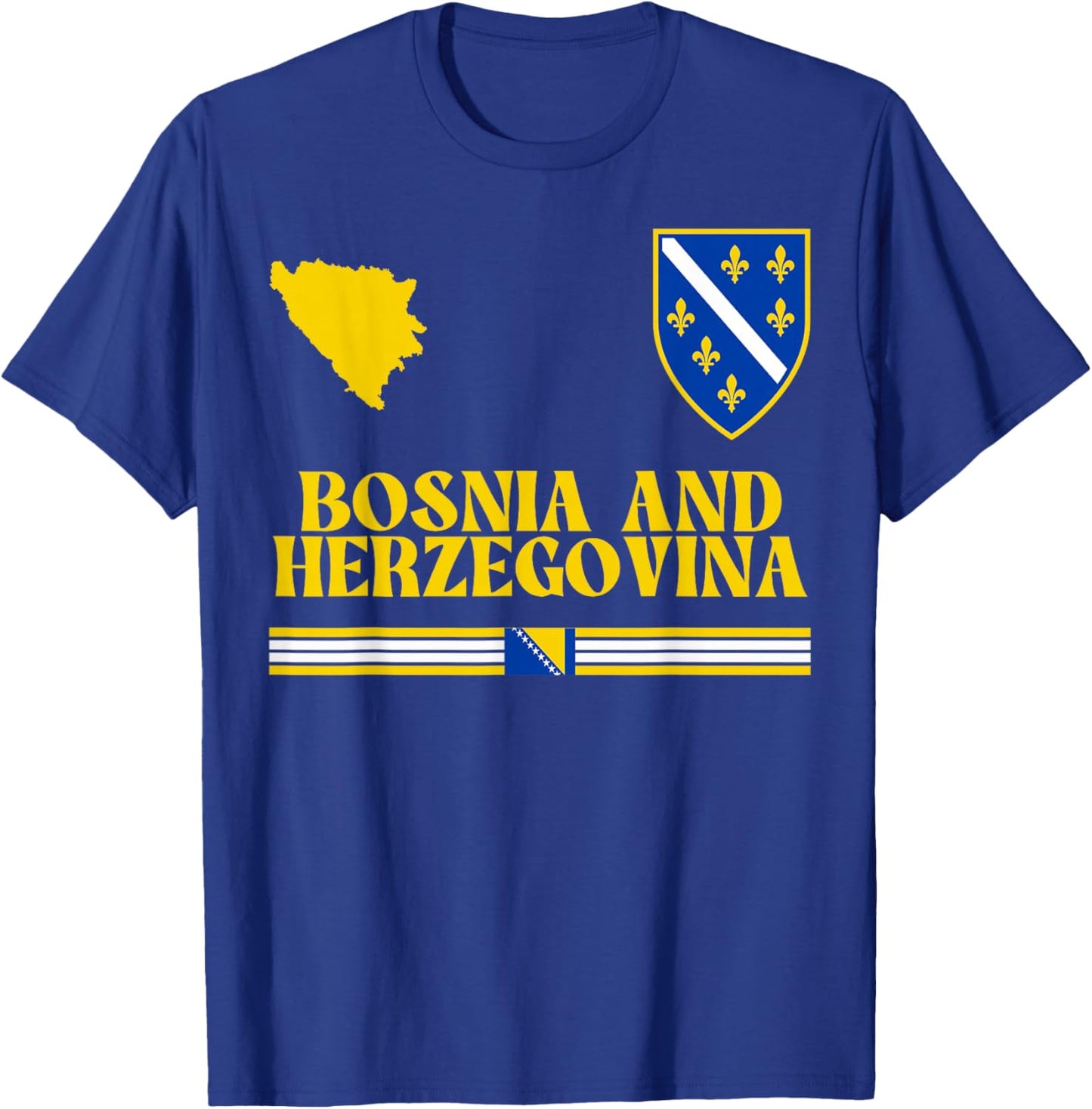 Bosnia and Herzegovina Flag, Bosnian Flag, Bosnia T-Shirt - T-Shirt | Royal