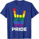 Rainbow Rock Hand Sign Pride Punk Gay Flag LGBTQ Men Women , black, s T-Shirt - T-Shirt | Royal