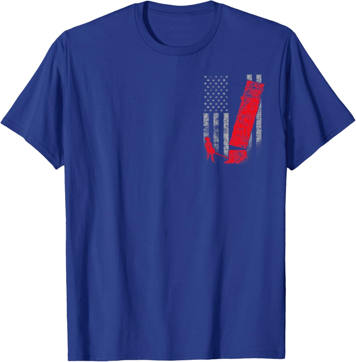 Two-Sided Logging Flag Shirt - Red Logger Felling a Tree T-Shirt - T-Shirt | Royal