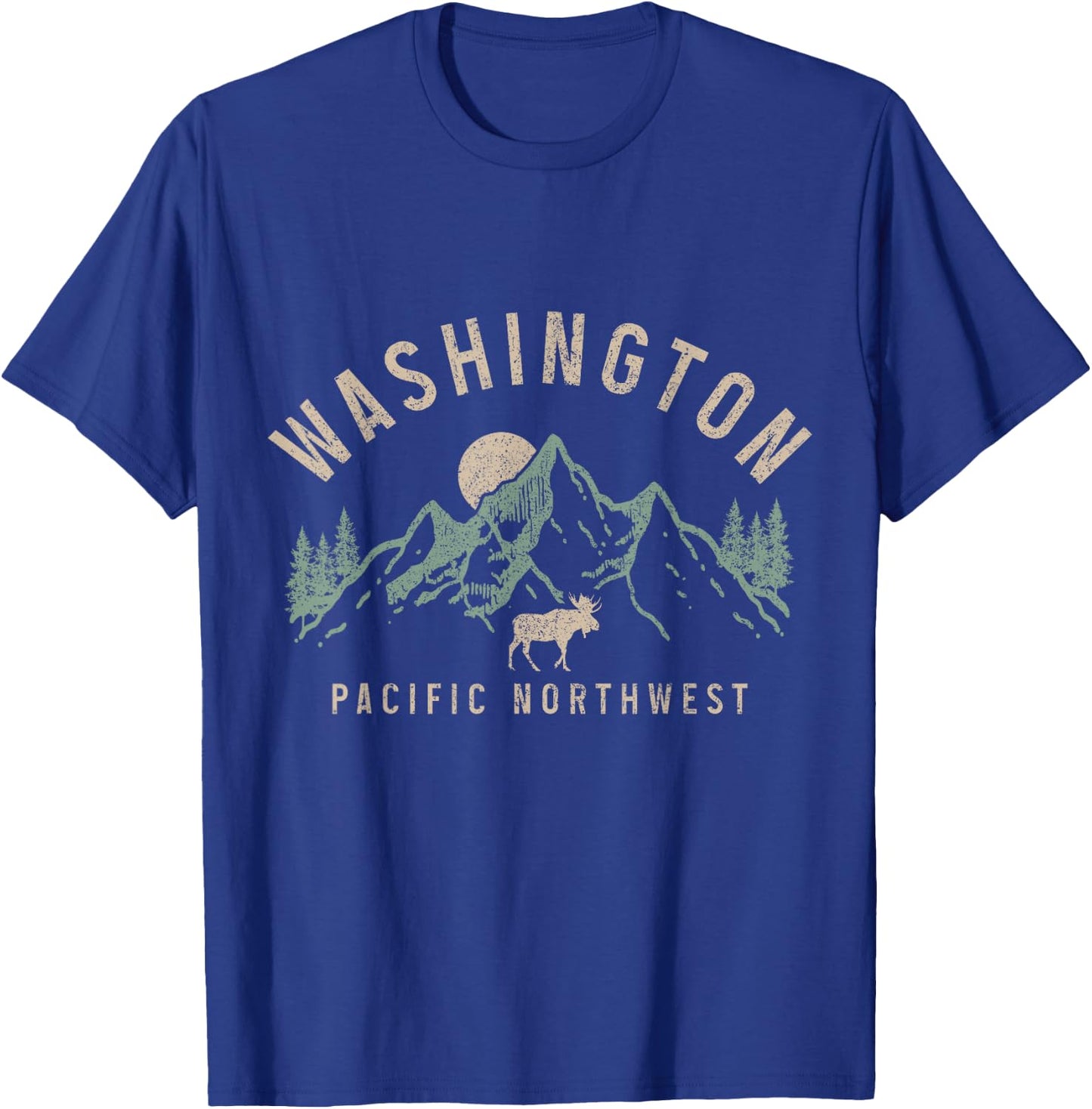 Washington PNW Moose Pacific Northwest Souvenir Pride T-Shirt - T-Shirt | Royal