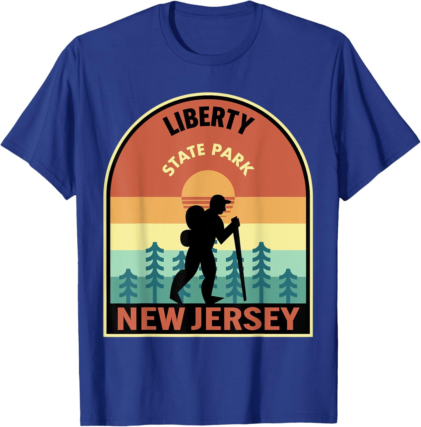 Liberty State Park NJ Retro T-Shirt - T-Shirt | Royal