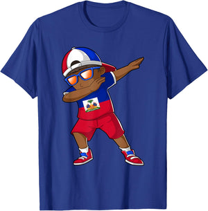 Haitian Boy Haiti Kid Patriotism Roots Heritage Small T-Shirt - T-Shirt | Royal