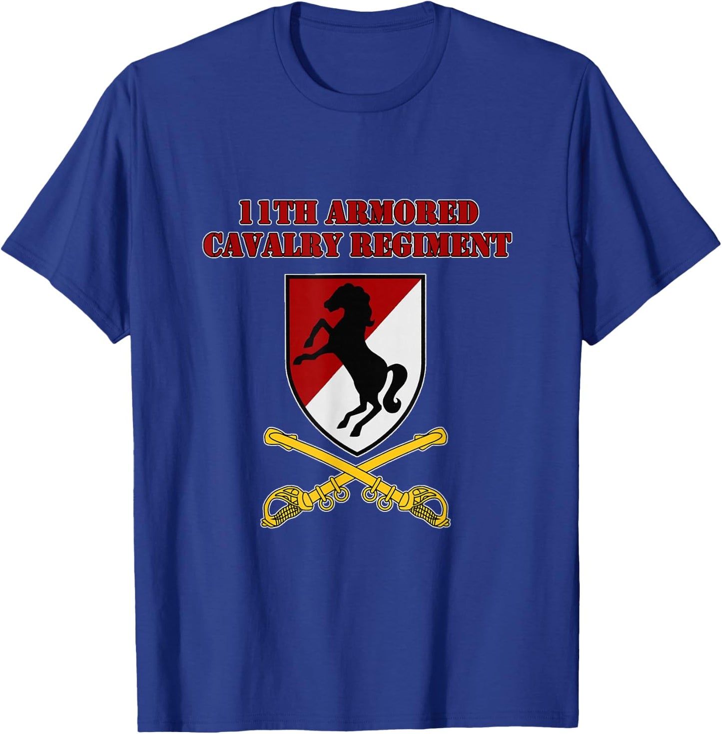 11th Armored Cav Regiment - 11th ACR vets Design on Front T-Shirt - T-Shirt | Royal