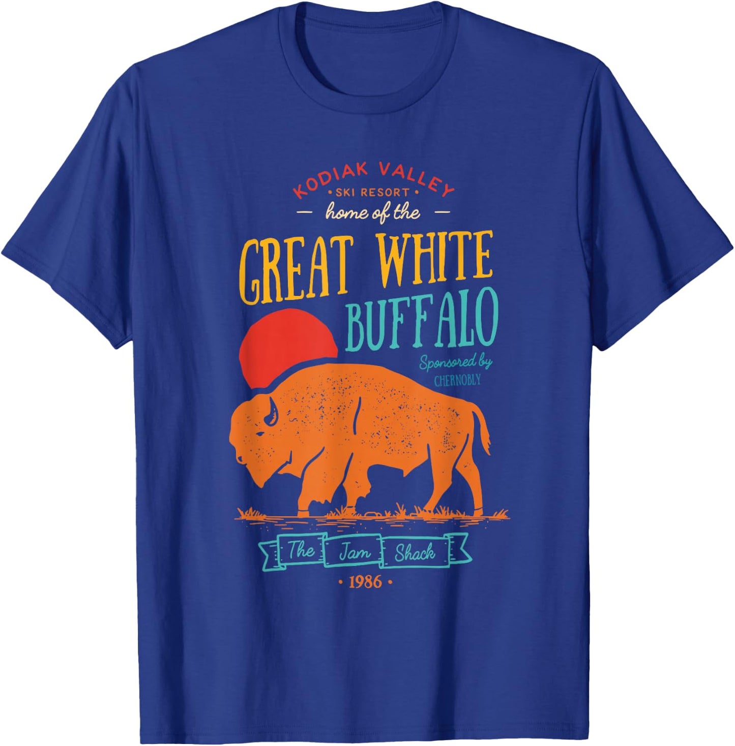 Kodiak Valley Ski Resort Home Of The Great White Buffalo T-Shirt - T-Shirt | Royal