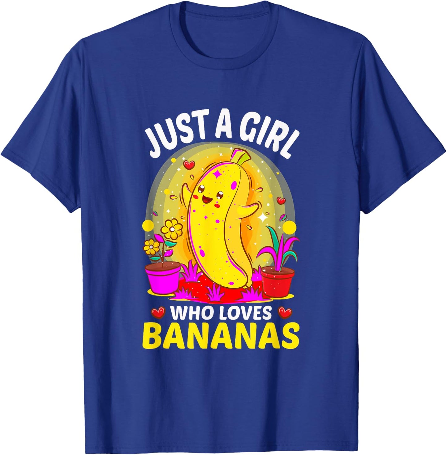Just A Girl Who Loves Bananas Lover Fruit Banana T-Shirt - T-Shirt | Royal