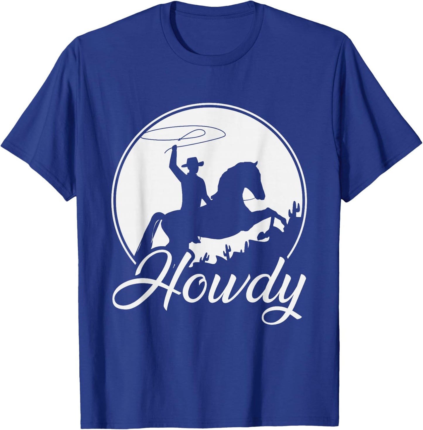 Texas Farmer Cowboy Gift Rodeo Howdy Cowboy - Men's Black Western Cowboy - Small - Classic Fit - Short Sleeve - - Cotton 65%, Polyester 35% T-Shirt - T-Shirt | Royal