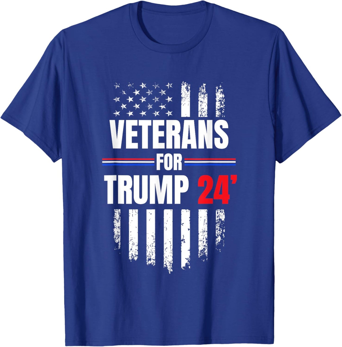 Veterans For Trump 2024 American Flag T-Shirt - T-Shirt | Royal