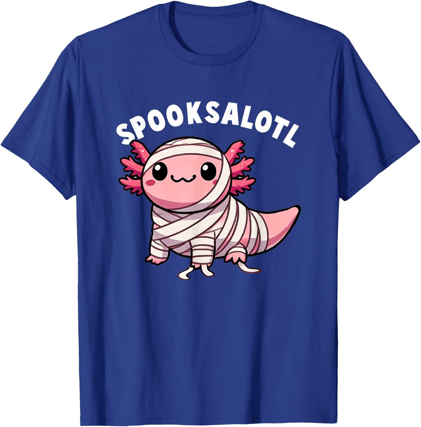 Halloween Axolotl Spooksalotl Funny Axolotl Kids Women Men T-Shirt - T-Shirt | Royal