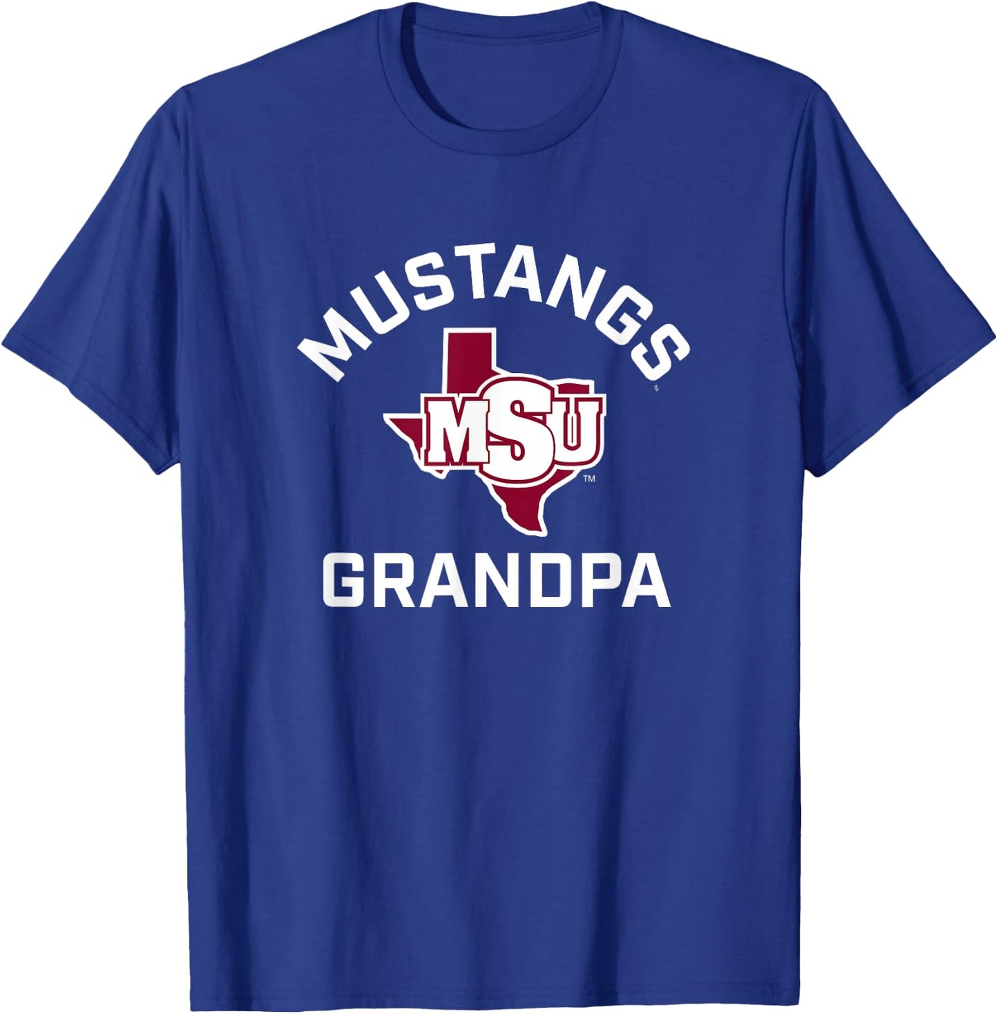 Midwestern State University Mustangs Arched Grandpa T-Shirt - T-Shirt | Royal