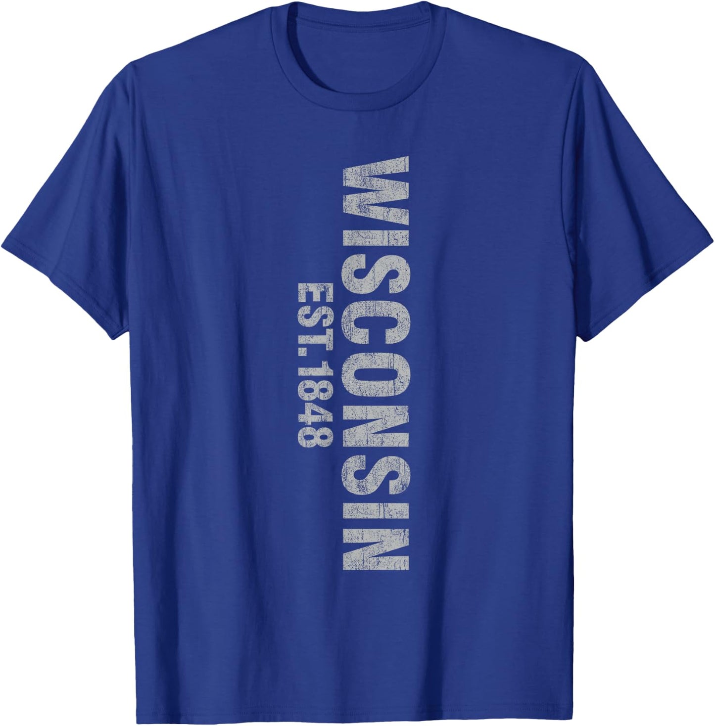 Wisconsin state patriotic American USA distressed design Women Kids Men T-Shirt - T-Shirt | Royal