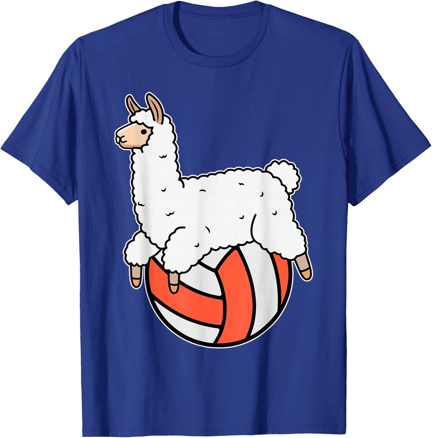 Volleyball Llama Laying and Chilling on Volley Ball T-Shirt - T-Shirt | Royal