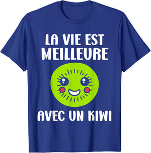 Kiwi Fruit Life is better with a kiwi , Black, S T-Shirt - T-Shirt | Royal