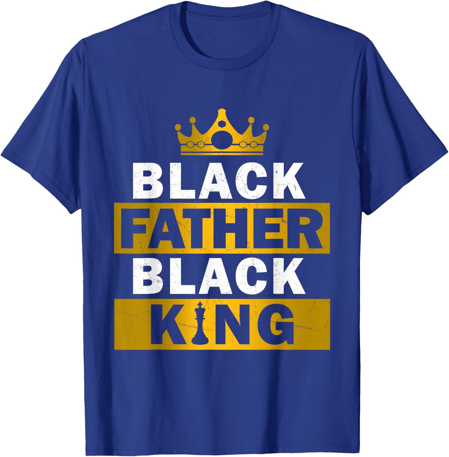 Black Father Black King African American Dad Father's Day T-Shirt - T-Shirt | Royal