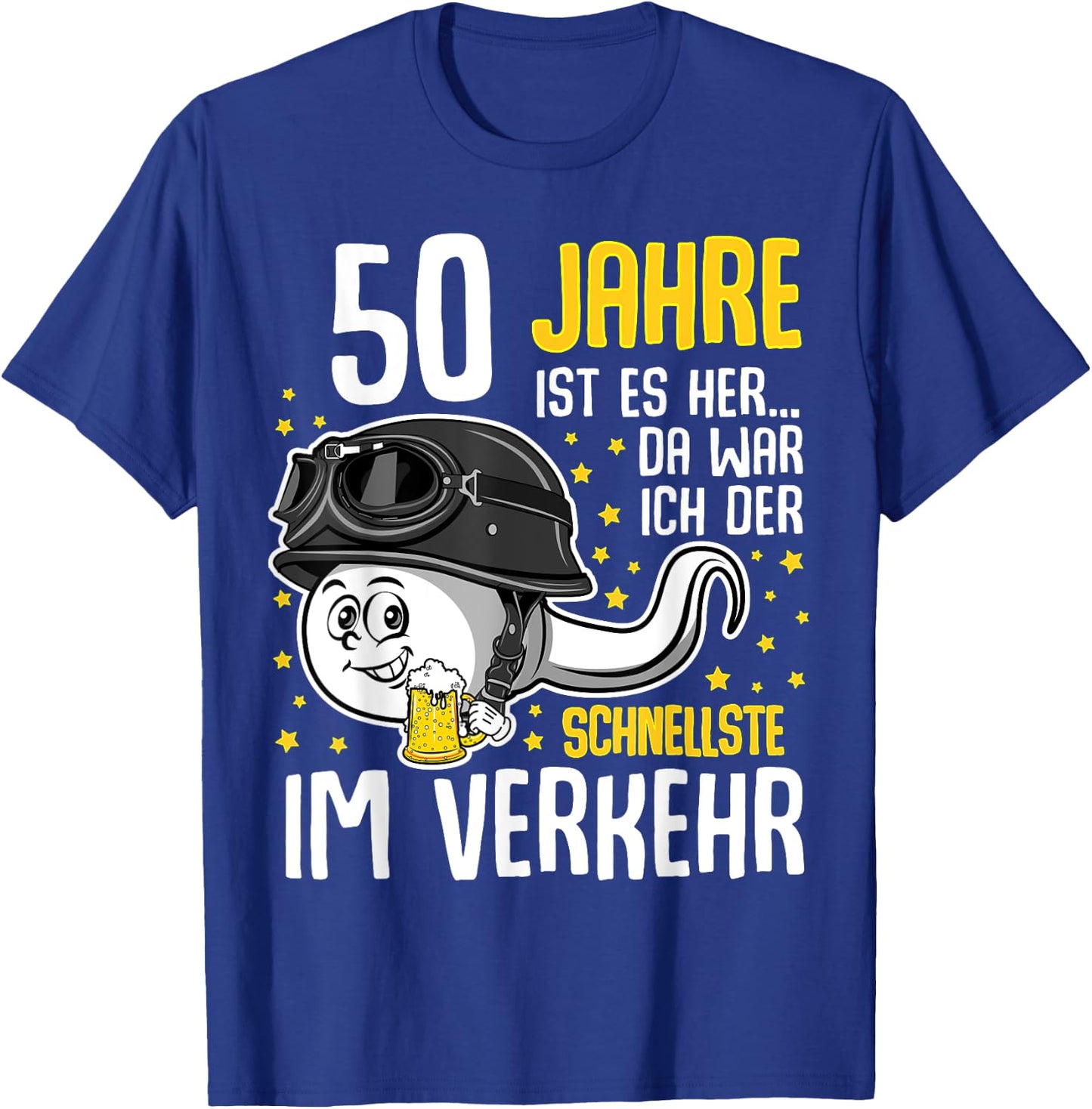 Men's 50 Years Ago The Fastest in Traffic 50th Birthday Man, black T-Shirt - T-Shirt | Royal