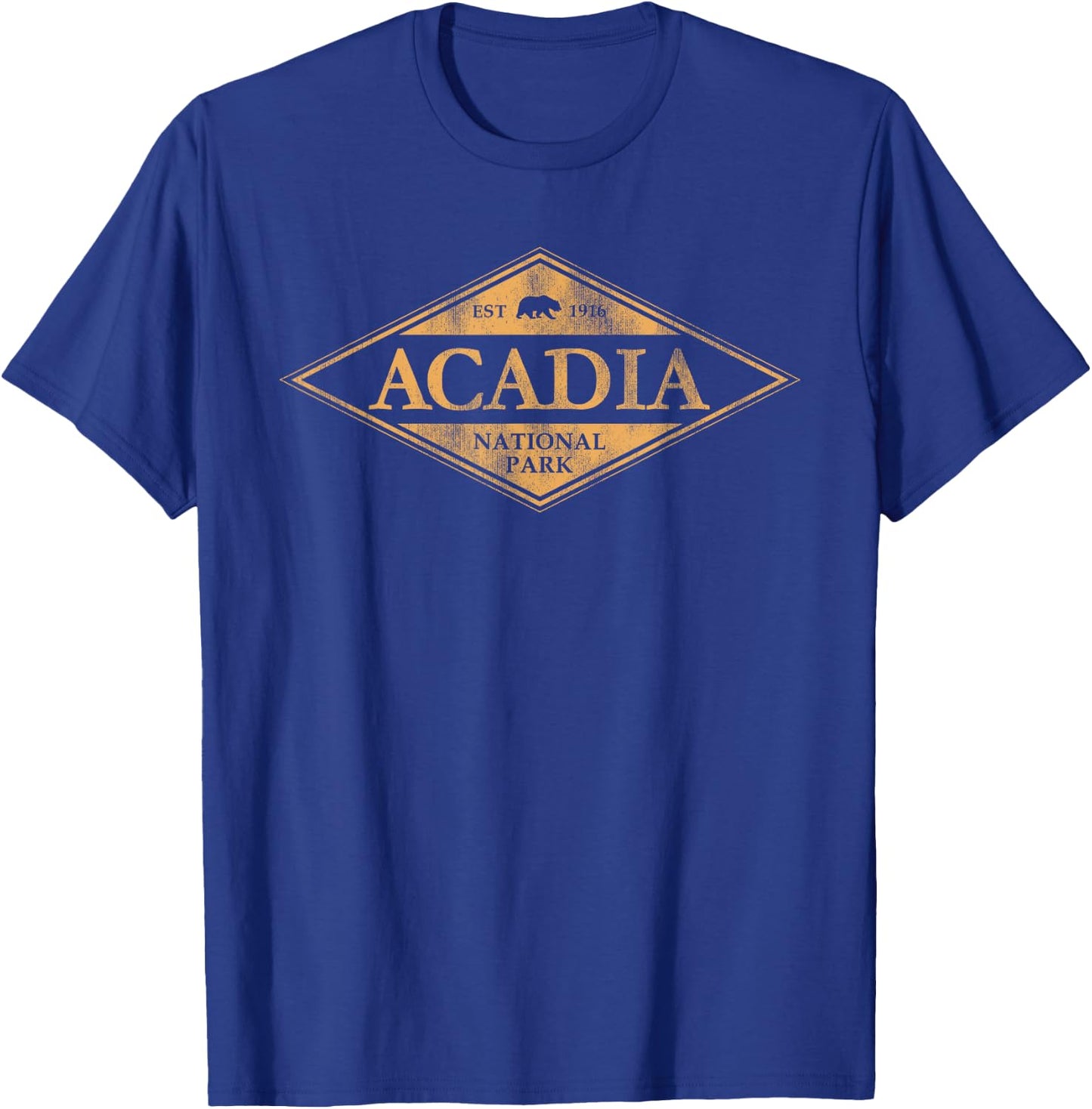 Acadia National Park Maine Bear Graphic Hiking T-Shirt - T-Shirt | Royal