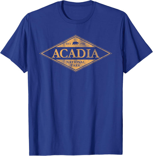 Acadia National Park Maine Bear Graphic Hiking T-Shirt - T-Shirt | Royal