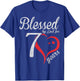 Vintage 70th Birthday Blessed By God, Happy Birthday Gift T-Shirt - T-Shirt | Royal