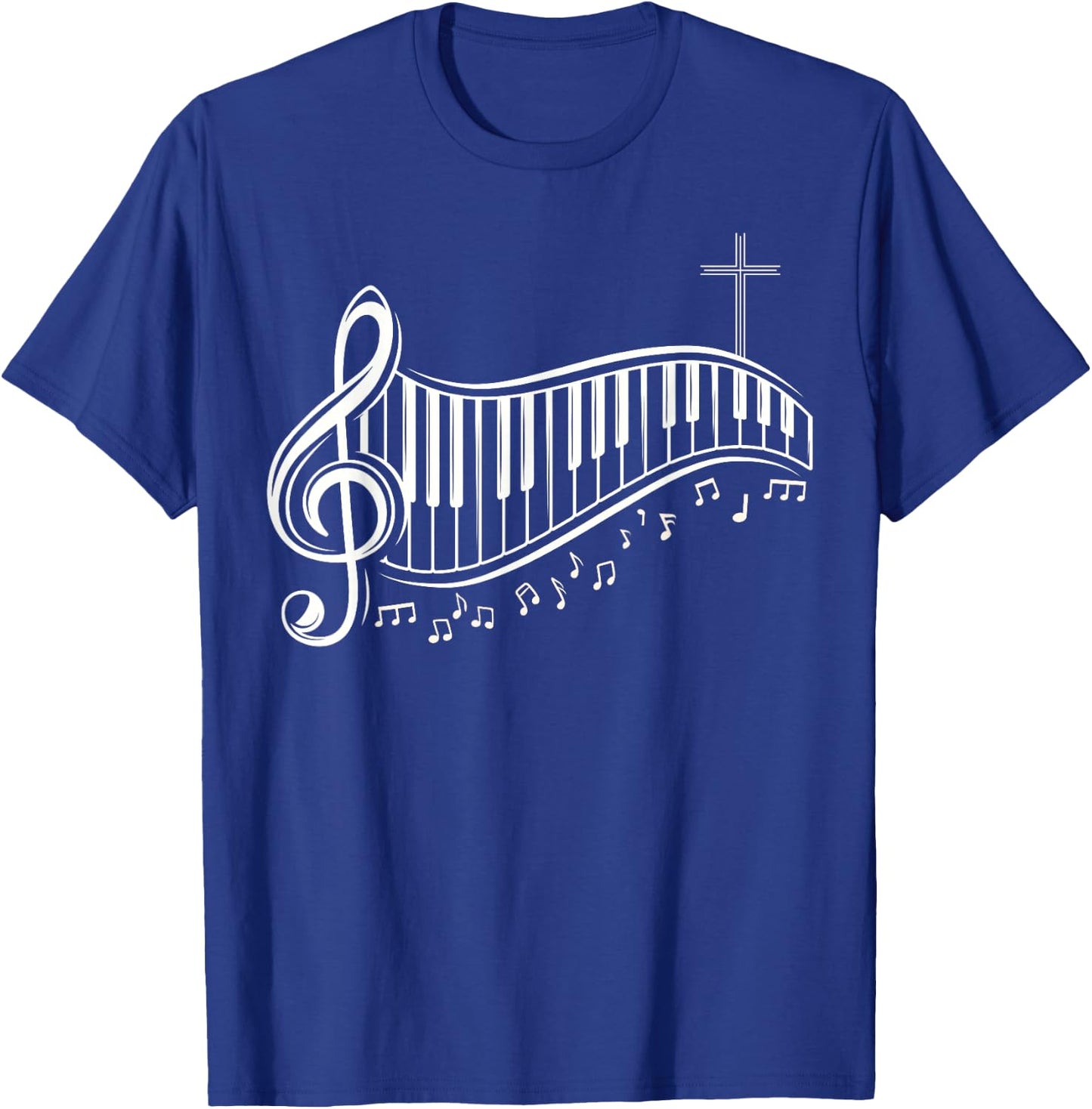 Christian Worship Music Choir Piano Pianist Piano Player T-Shirt - T-Shirt | Royal