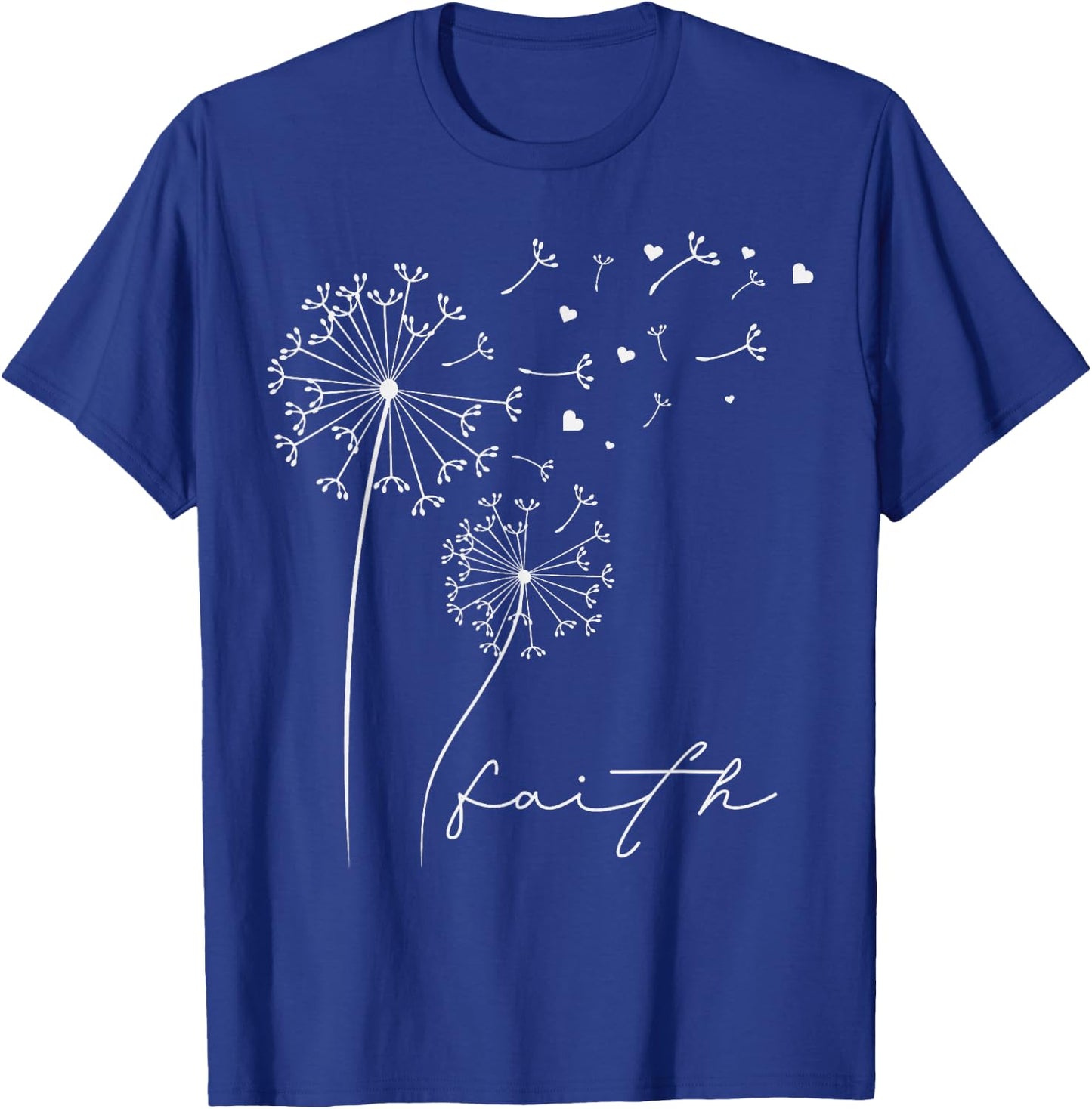 Faith Dandelion Spring Themed Christian Nature , black T-Shirt - T-Shirt | Royal