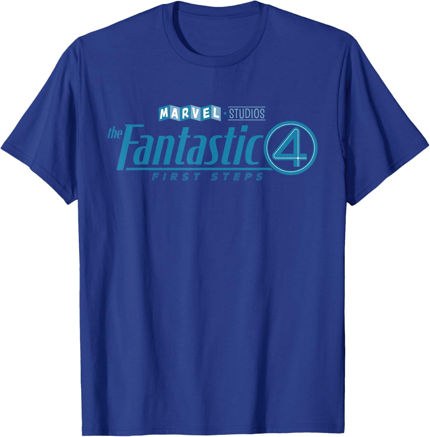 Marvel Studios The Fantastic Four: First Steps Movie Logo , Black, S T-Shirt - T-Shirt | Royal