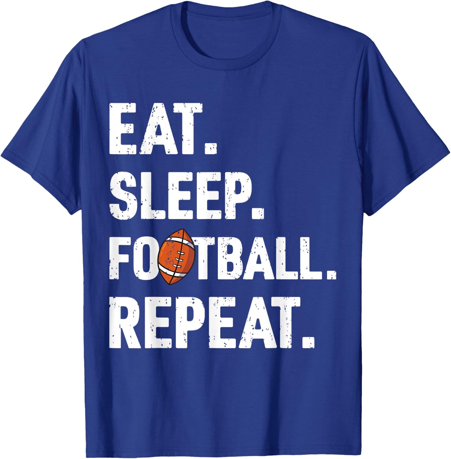 Eat Sleep Football Repeat Vintage Football Player Coach T-Shirt - T-Shirt | Royal
