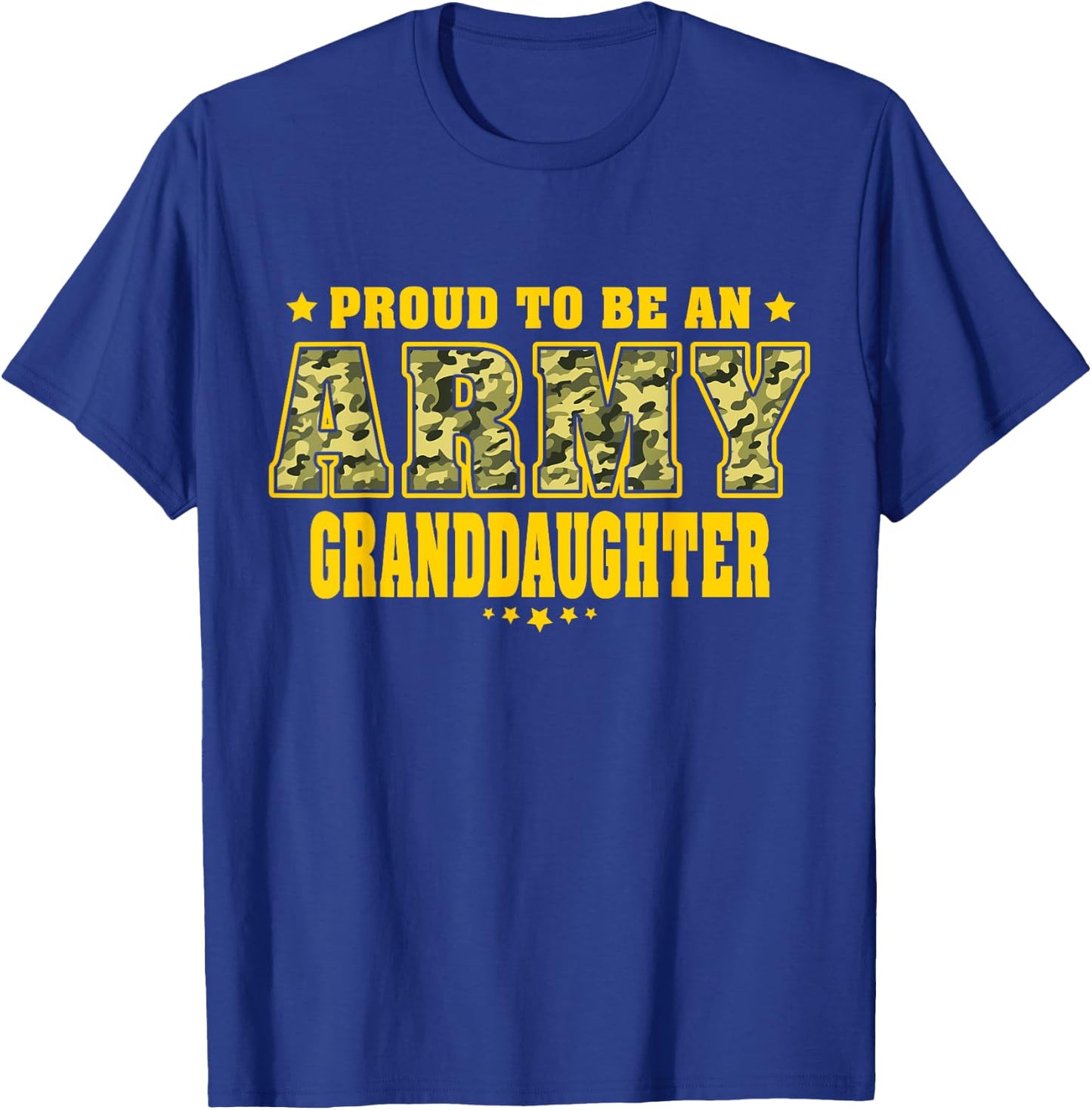 Proud To Be An Army Granddaughter - Camo Military Family T-Shirt - T-Shirt | Royal