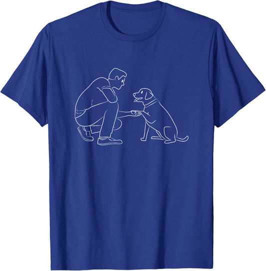 Dog And People Punch Hand Dog Friendship Fist Bump Men Women T-Shirt - T-Shirt | Royal