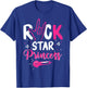 Women's Rockstar Birthday Girl Rock Star Princess Party Music , black T-Shirt - T-Shirt | Royal