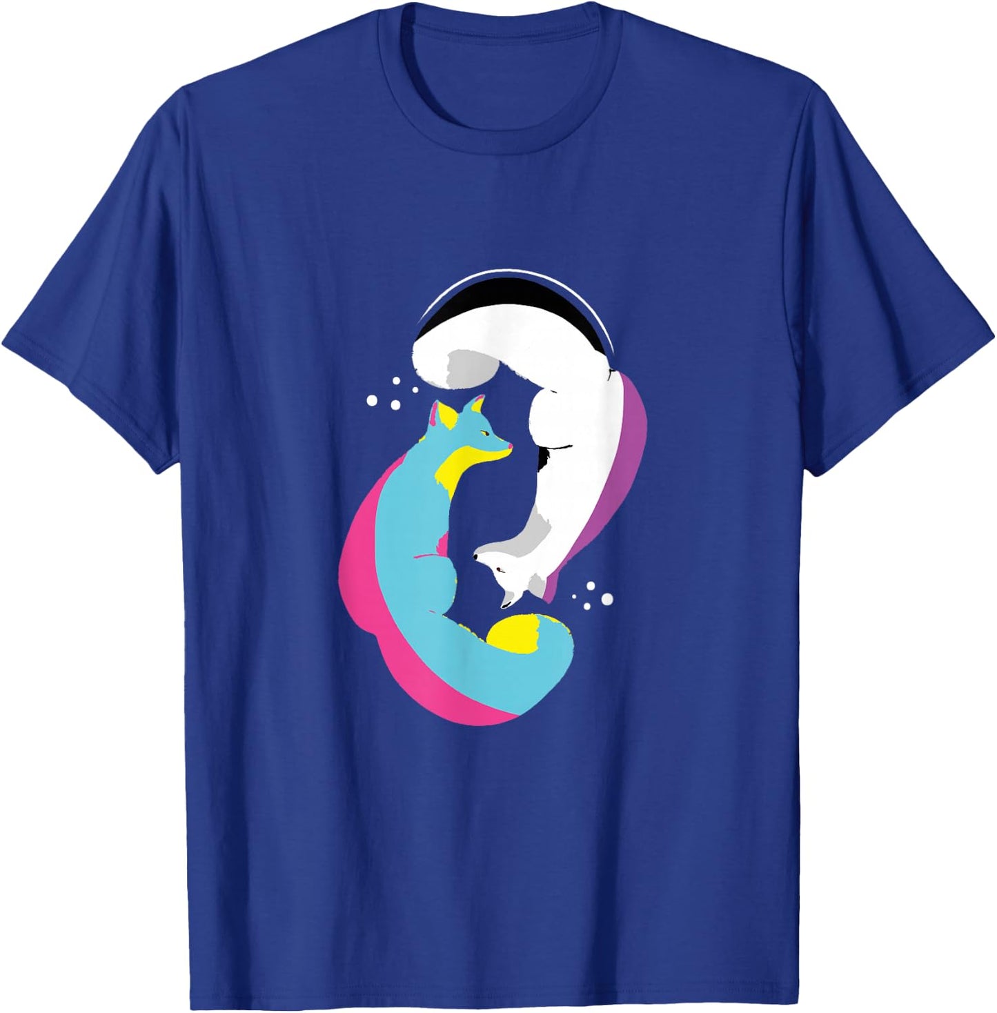 Yin Yang Foxes Panromantic Demisexuality Demipansexual Flag T-Shirt - T-Shirt | Royal