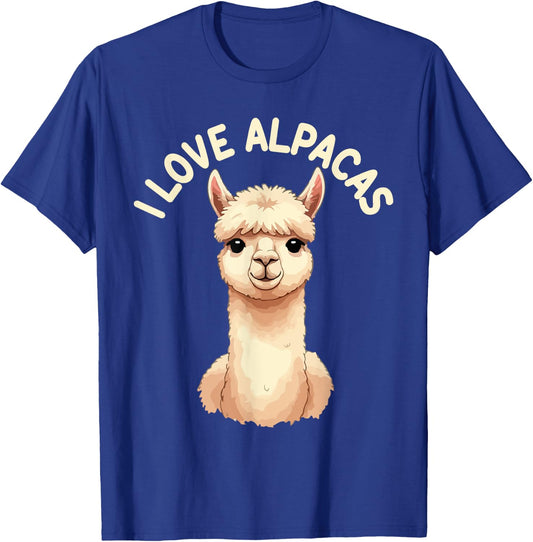 I Love Alpacas - Funny Alpaca T-Shirt - T-Shirt | Royal