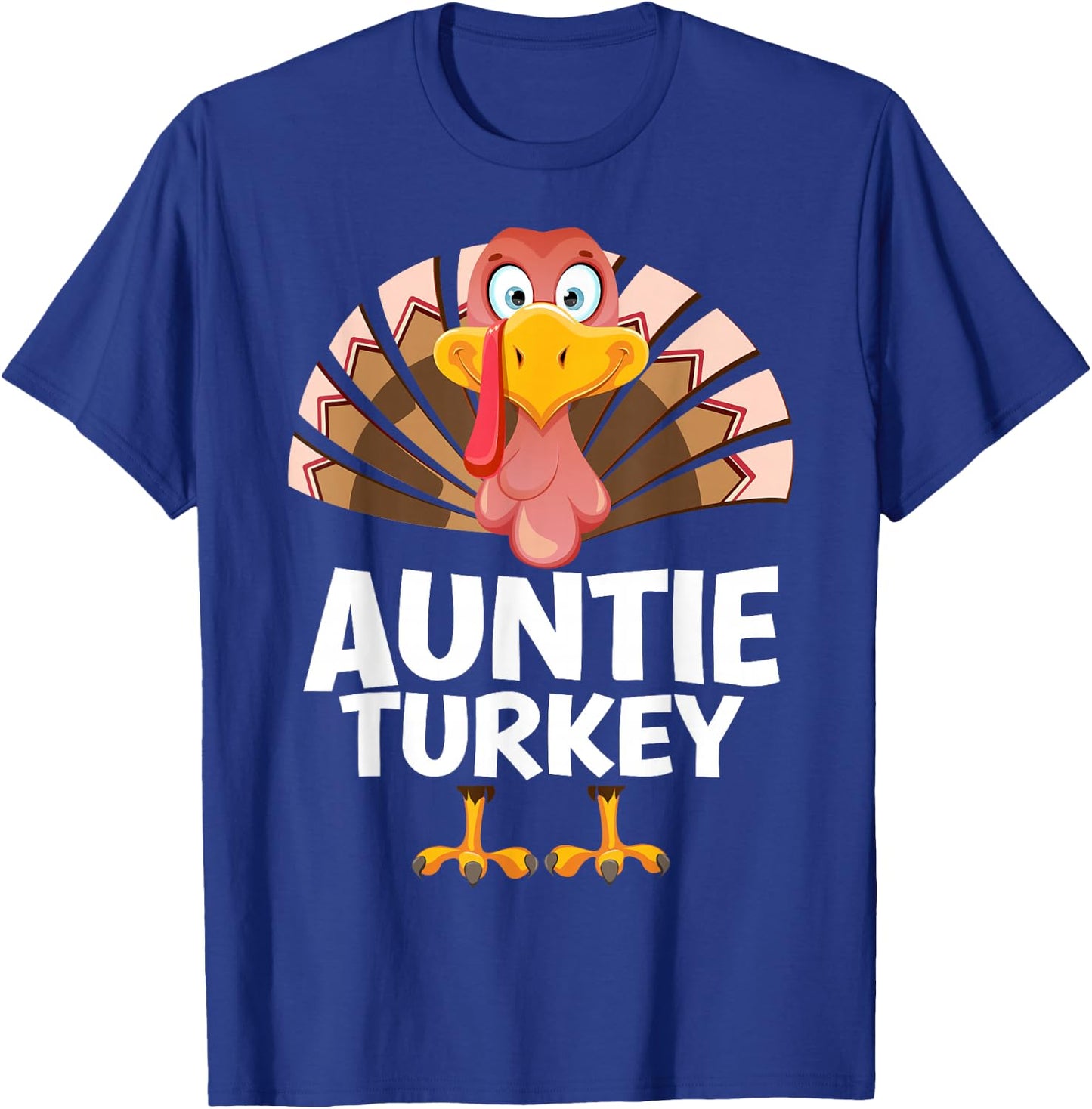Thanksgiving Auntie Turkey Matching Pajama , Small, Black T-Shirt - T-Shirt | Royal