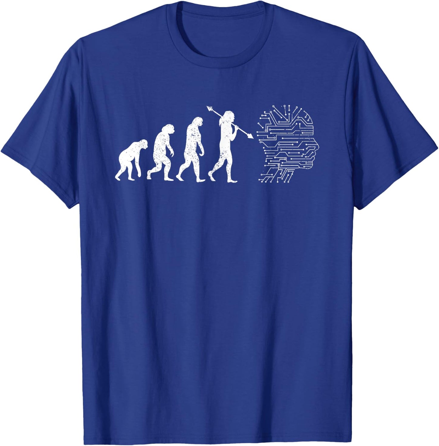 AI Evolution Funny Artificial Intelligence , black T-Shirt - T-Shirt | Royal