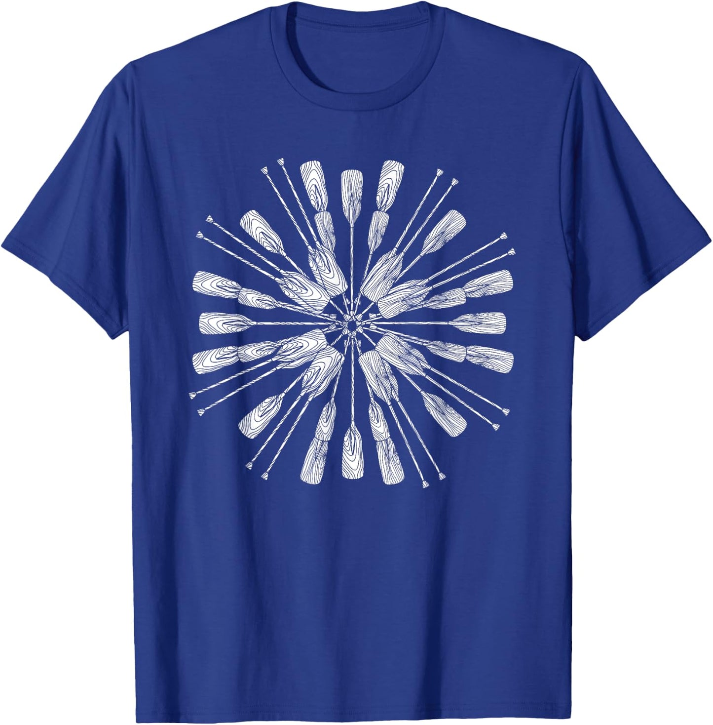 Oar Mandala - Kayak Canoe & Boating Art Design T-Shirt - T-Shirt | Royal