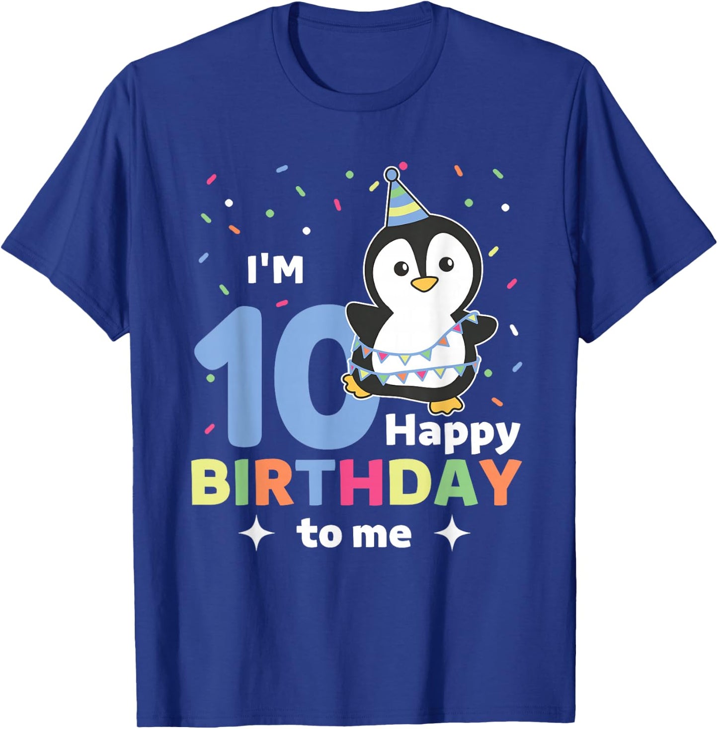10th Birthday Penguin for Kids Ten Years Old Penguin T-Shirt - T-Shirt | Royal