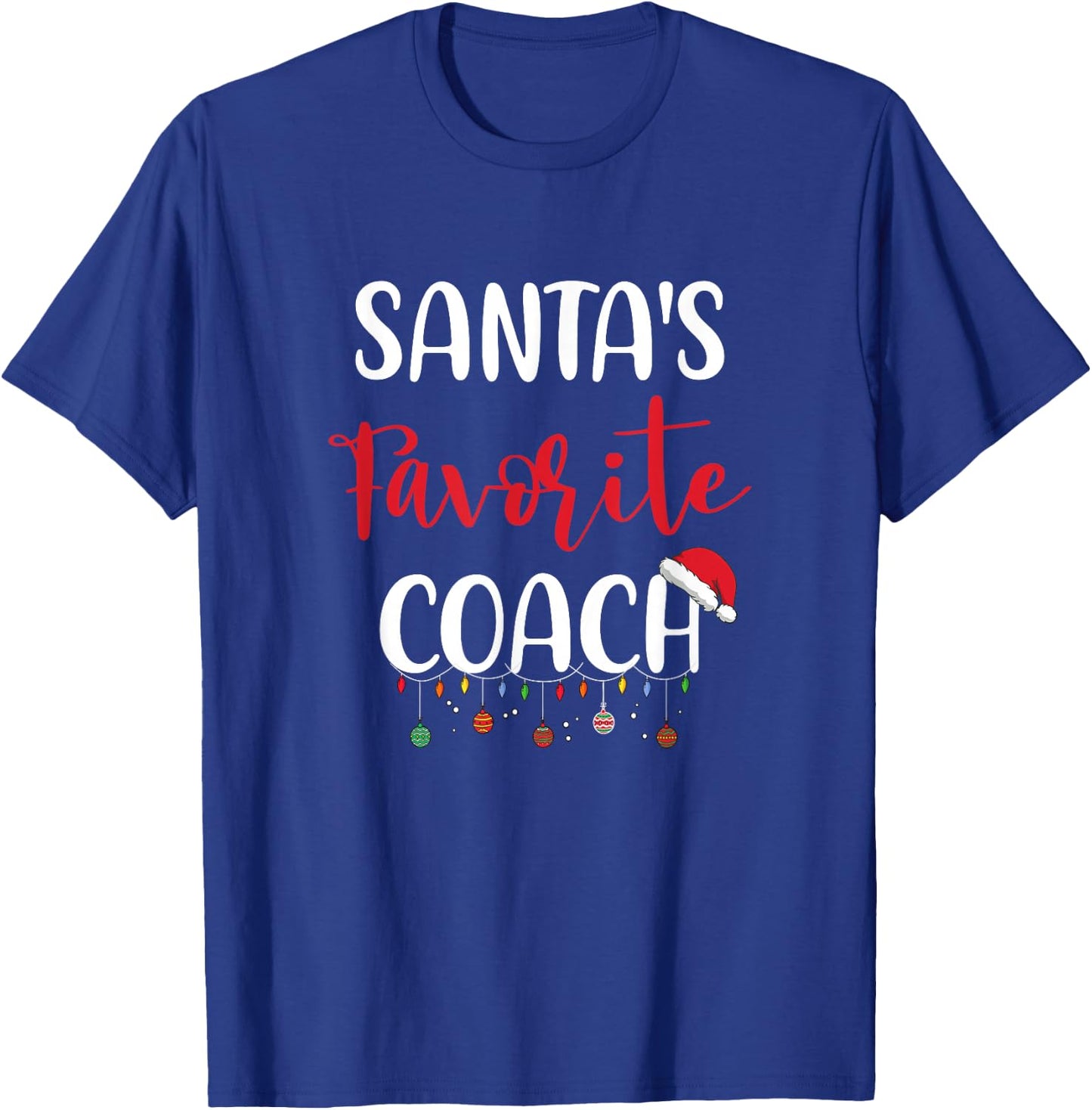 Santa's Favorite Coach Pajama Xmas Christmas T-Shirt - T-Shirt | Royal