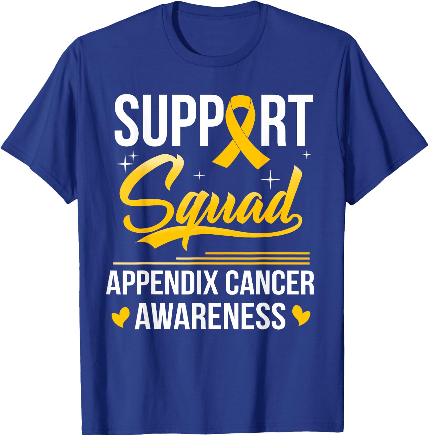 Support Squad Appendix Cancer Awareness amber Men Women T-Shirt - T-Shirt | Royal