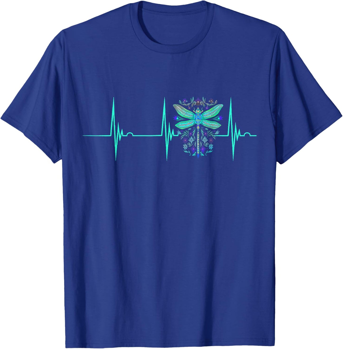 Dragonfly Dragonflies Nature Insect Heartbeat EKG Pulse T-Shirt - T-Shirt | Royal