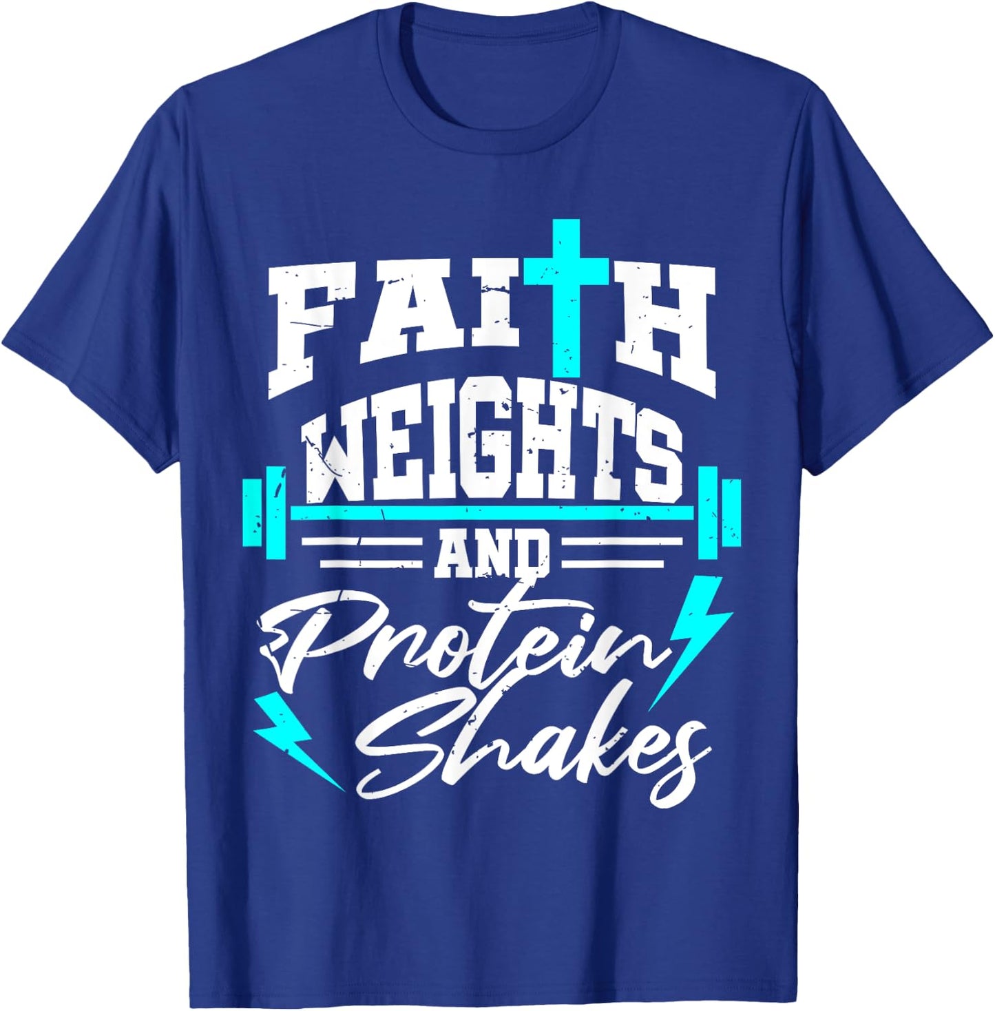 Christian Workout Fitness Weightlifting Body Building Gift T-Shirt - T-Shirt | Royal