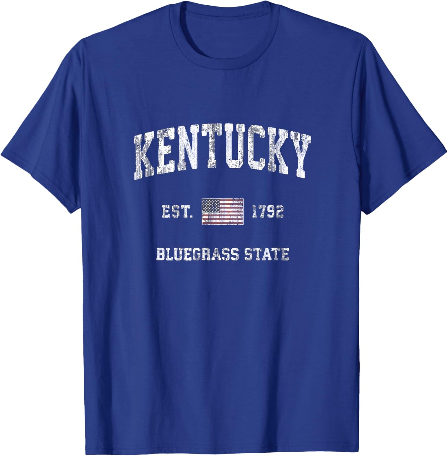 Kentucky KY Vintage Sports Design American Flag T-Shirt - T-Shirt | Royal